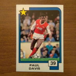 Κάρτα Paul Davis μεταχειρισμένη από τη συλλογή Panini Soccer Superstars 1988 Νο39