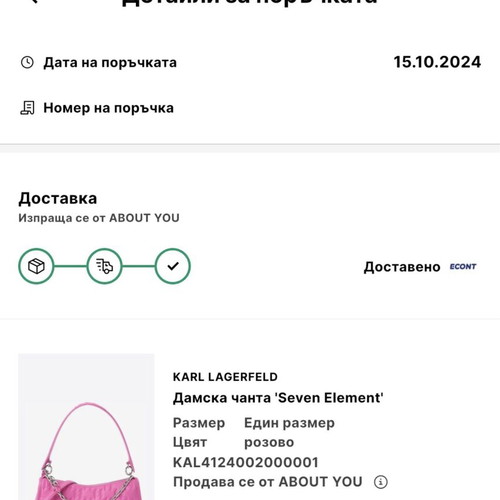 Karl Lagerfeld Pink Shoulder Bag new