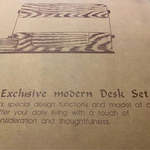 Bestar 7187LDV Creative Desk Set used, 6 pieces, wood and leather