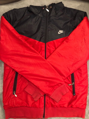 Nike jacket used, size L, black and red