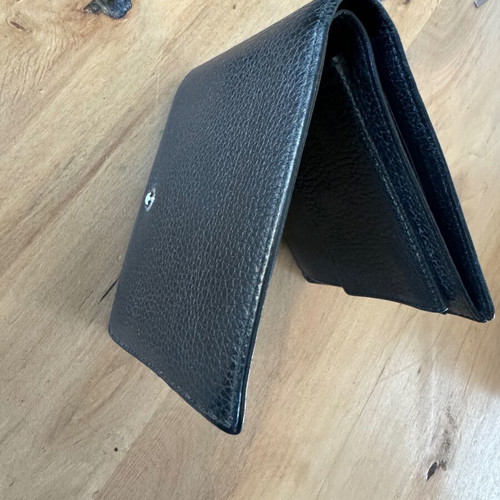 Montblanc leather wallet 12cc with coin case like new, black