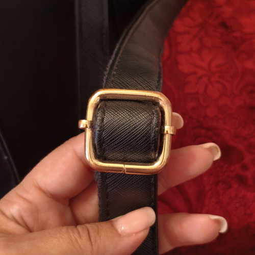 American Designed Black Shoulder Bag used, saffiano texture