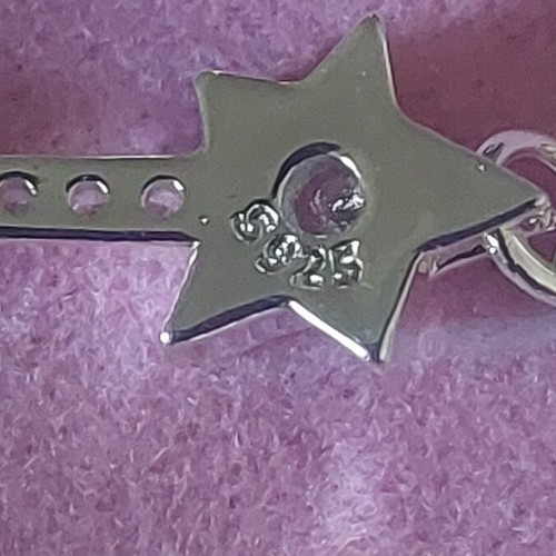 A.L.E. silver bracelet with star design and white zirconia, size 18-21