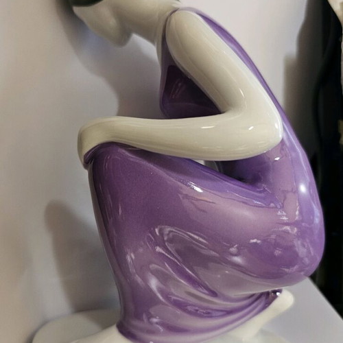 Hollohaza porcelain figurine used, girl collecting water