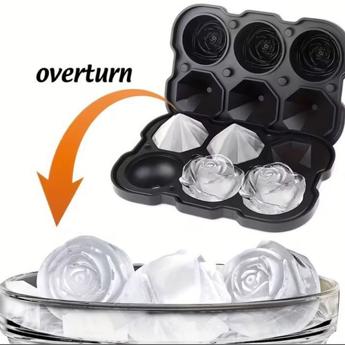 Silicone Ice Cube Tray with Roses and Diamonds New