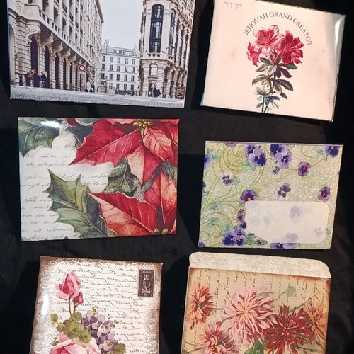 Set of 6 Handmade Envelopes on Glossy Photo Paper