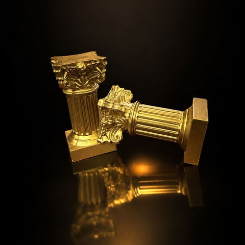 Decorative Corinthian Columns set of 2 gold color