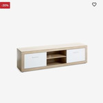 FAVRBO TV stand, open oak/white