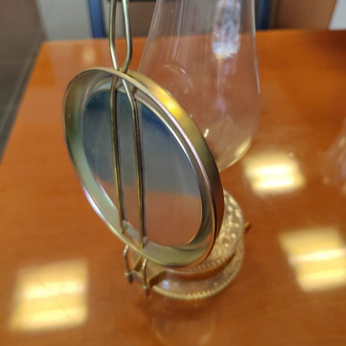 Vintage oil lamp with mirror reflector like new
