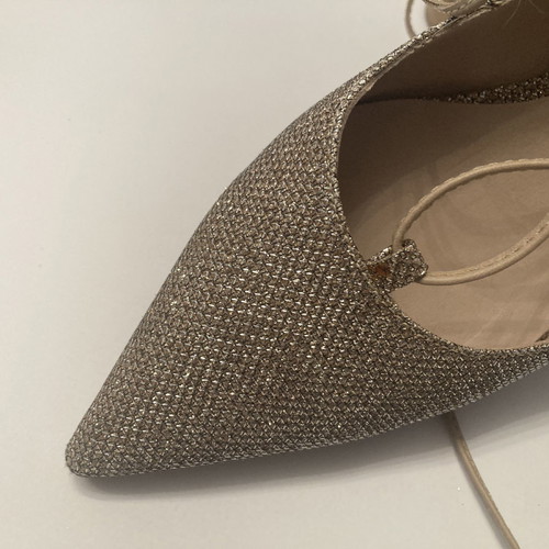 Exe gold lace-up ballerinas used, size 38