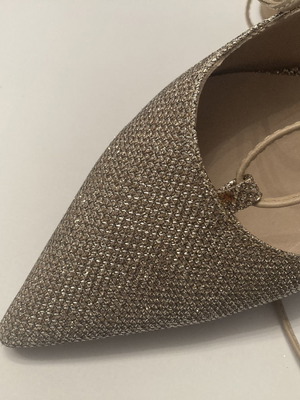 Exe gold lace-up ballerinas used, size 38