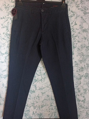 Individual black high-waisted pants size L with elasticity