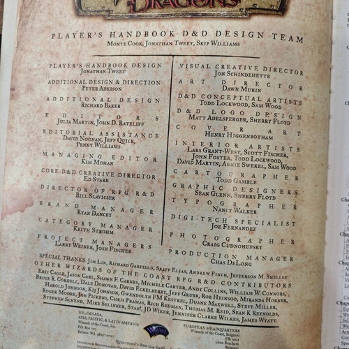 Dungeons and Dragons Core Rulebook 1 used, English