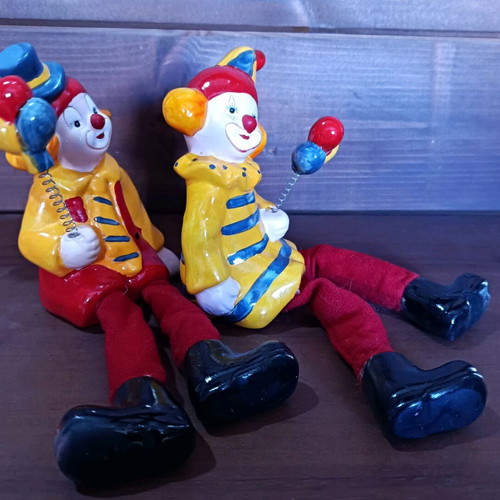 Vintage clay clowns like new, set of two