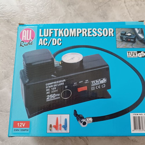 AC/DC electric air compressor used, ideal for inflating tires and more