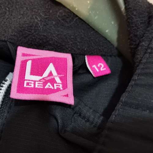 La gear unisex winter jacket used, black with reflective strips