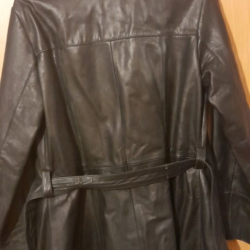Zara leather jacket used, black, size M with belt