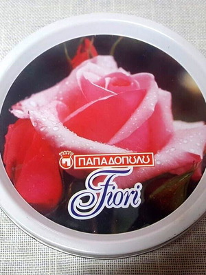 Μεταλλικό κουτί μπισκότων FIORI Παπαδοπούλου μεταχειρισμένο