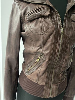 Δερματινό μπουφάν καινούργιο καφέ, μέγεθος S