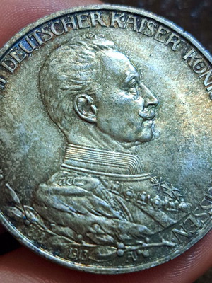 Commemorative silver Prussia coin 3 Mark 1913 new