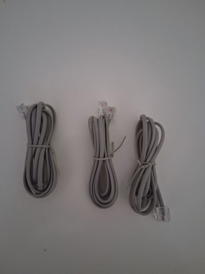 Telephone cable RJ11 pack of 3, new