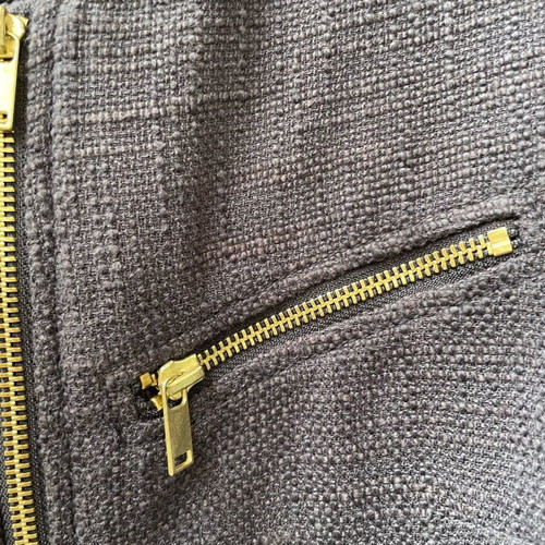 H&M Jacket No40 Dark Gray With Gold Zippers Like New