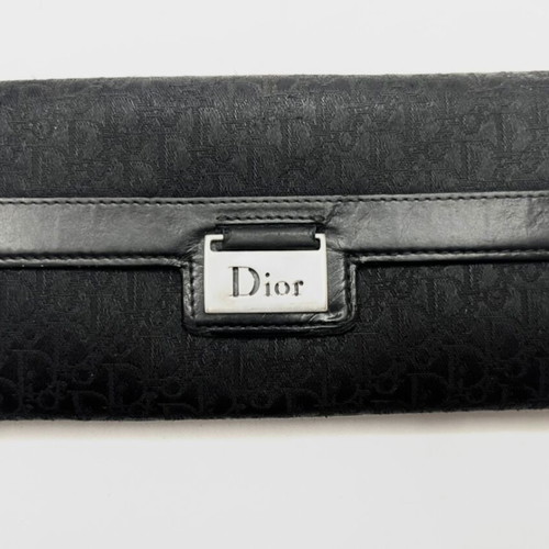 Dior black trotter canvas wallet used with dustbag