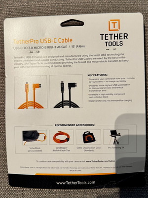 Tether Tools TetherPro USB-C σε USB 3.0 Micro-B Right Angle 4.6m αχρησιμοποίητο
