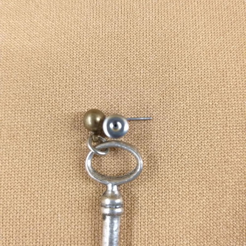 Key earrings new, metal stud