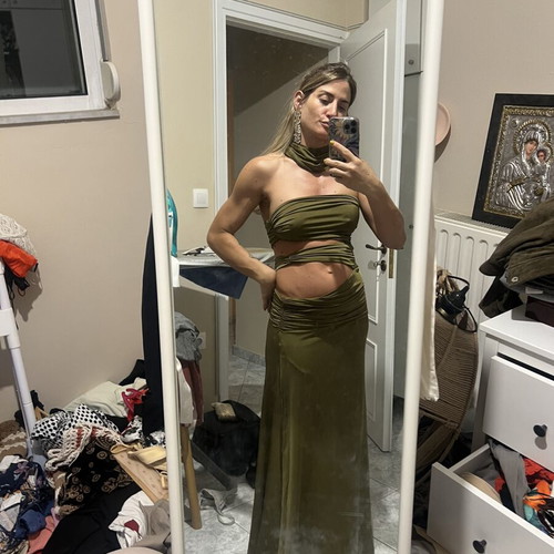 Nash long green dress like new, size S