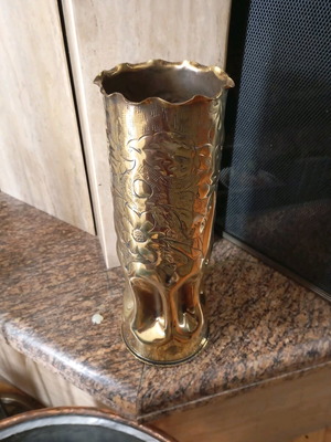 Carved brass calyx like new, polished