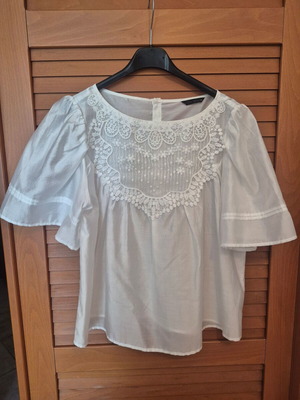 Zara white blouse size S new, thin breathable fabric