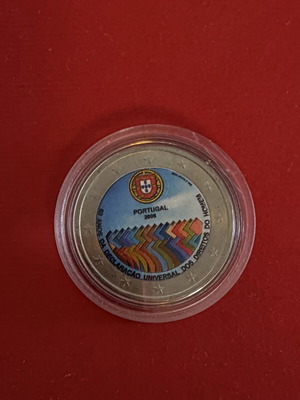 2€ colored Portugal coin 2008
