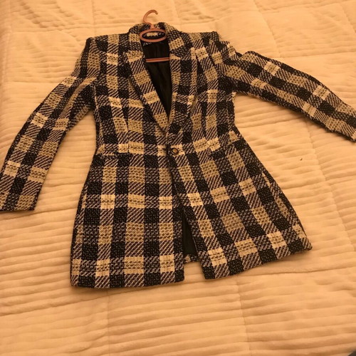 Zara checked jacket like new, beige and black