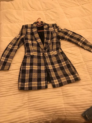 Zara checked jacket like new, beige and black