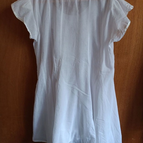 White Boho Summer Dress Tunic with Embroidery like new, size L