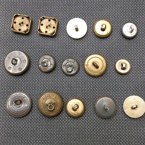 Vintage buttons used, set of 15 pieces