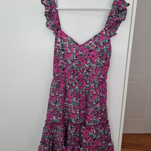Shein Floral Dress new, fuchsia with ruffles, size L