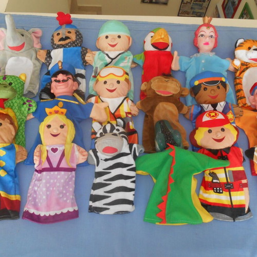 Puppet theater figures used, set of 18 with free cloth