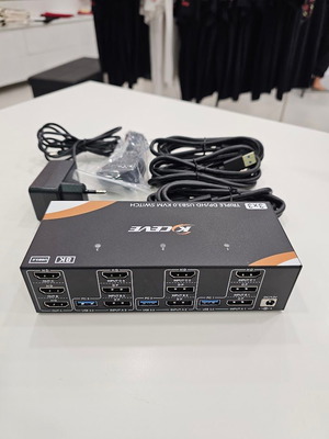 KCEVE KVM303 Triple Monitor KVM Switch νέο, 3 υπολογιστές σε 3 οθόνες, 8K@60Hz / 4K@144Hz