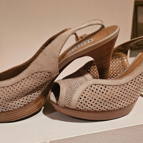 Fratelli Rossetti sandals used, beige, size 37.5, 9 cm heel