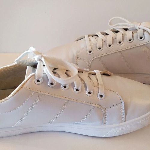 Fashion men's shoes used, casual style, size 44, white and gray