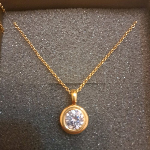 Silver necklace gold plated Gregio new