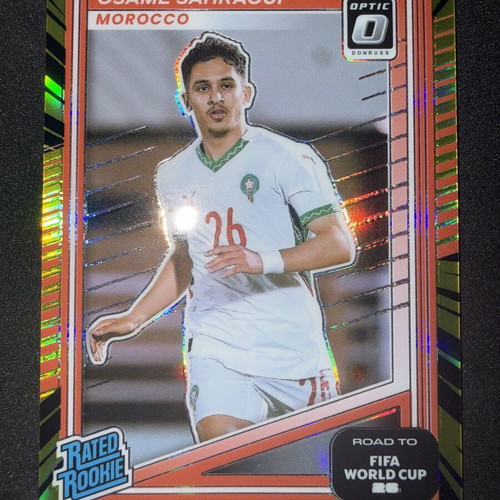 2025-26 Panini Donruss Road to FIFA World Cup 26 Osame Sahraoui Rated Rookie Optic Red card like new