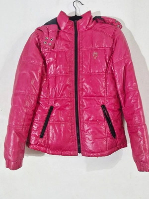 Women's fuchsia quilted waterproof jacket like new, size S