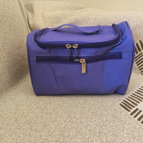 Toiletry bag new, purple, large capacity with multiple compartments