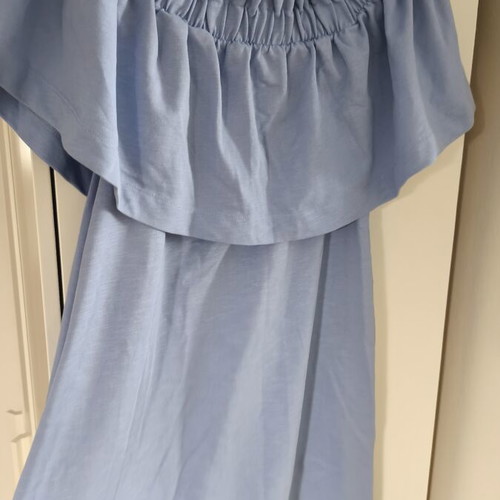 H&M off-shoulder summer dress, blue, size S