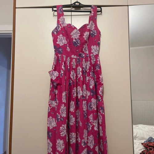 Laura Ashley floral dress size M like new, cotton, adjustable straps