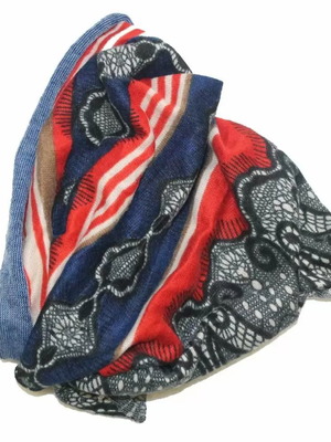 Red printed bandana scarf new