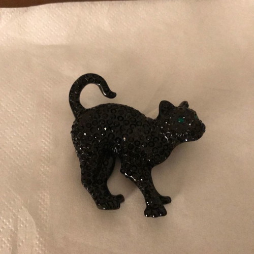 Panther brooch Swarovski used with black stones